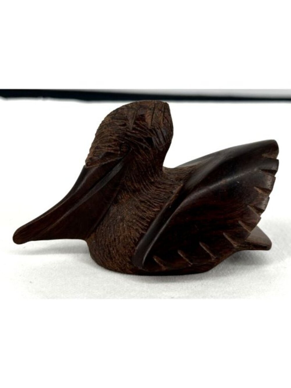 Ironwood Pelican Hand Carved Seated 5" long